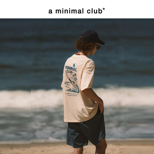 a minimal club美式重磅纯棉T恤跳水印花宽松短袖潮牌夏AM55TE07 商品图1