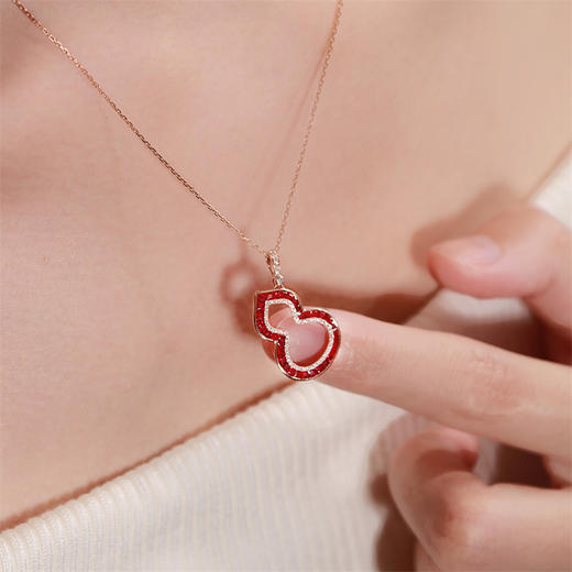 花园系列-花间 红宝石18K金葫芦吊坠群镶钻石宝石福禄挂坠MEMORA诗普琳RP222601、RP222602 商品图3