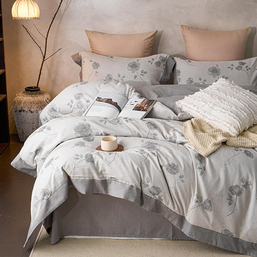 多喜爱 60S全棉双层纱色织提花-洛特蔷薇【100%全棉双层纱】【色织提花】【60S长绒棉】【礼盒包装】柔软细腻 宽边工艺 商品图1