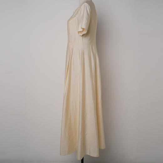 吉祥衣家新中式国风新款裙子气质显瘦修身女装岩中花影真丝连衣裙 商品图1