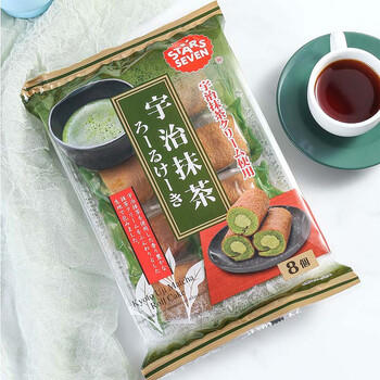 星七日本进口抹茶奶油夹心蛋糕卷136g 早餐下午茶点心 团购休闲零食 /休闲食品 /西式糕点 /其他西式糕点 商品图6