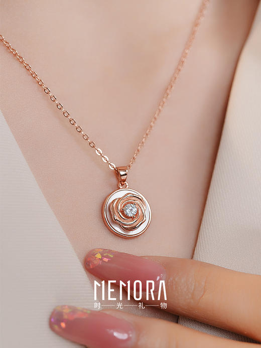 【任选3件599元】小玫好项链 S925银玫瑰花耳饰时尚ins风项链MEMORA诗普琳YNE00301、YEE00901（线上专供） 商品图2