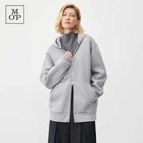 Marc O'Polo/MOP冬季新款高级时尚简约宽松连帽卫衣开衫女士外套
