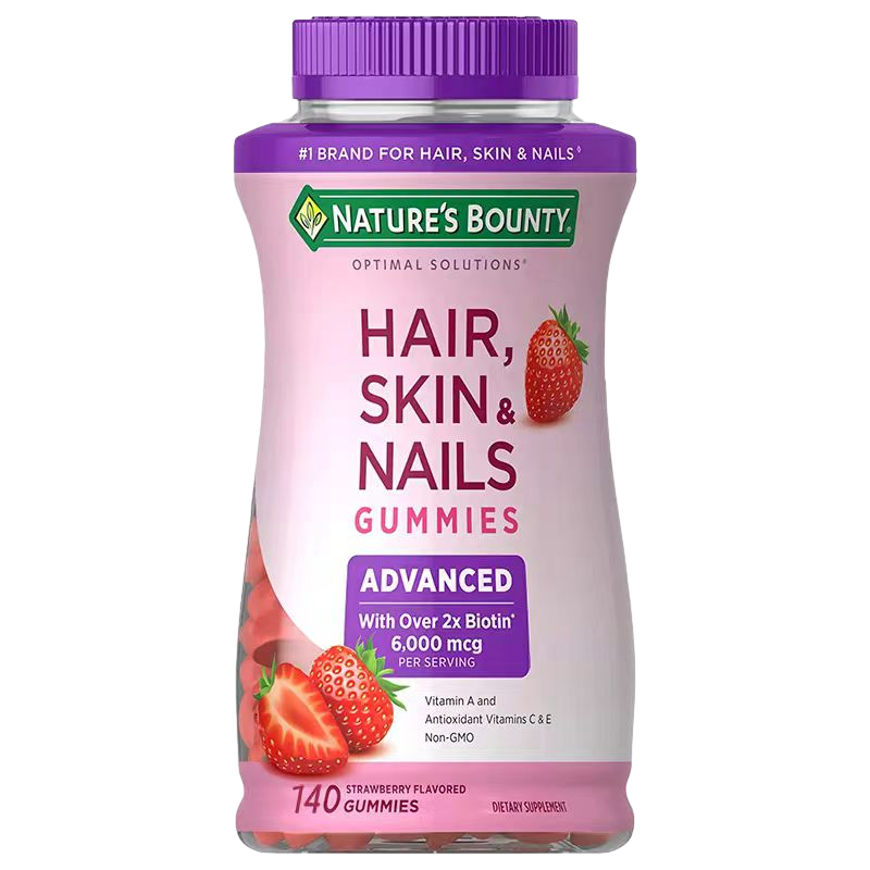 【含邮含税】Nature's Bounty自然之宝升级款发肤甲软糖140粒/瓶