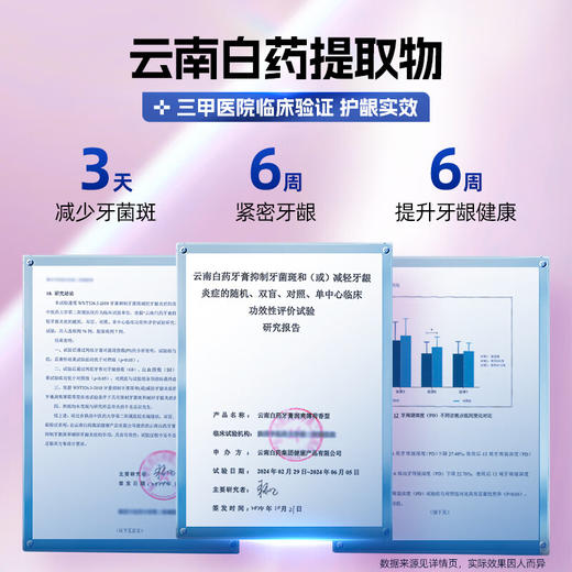 【官方正品】云南白药牙膏护龈渍清泵式直立牙膏祛渍美白减轻牙龈问题水润清新100g 商品图4
