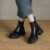 阿么手工女鞋低帮厚底切尔西靴冬季新款女英伦风舒适休闲短靴7CM 商品缩略图1