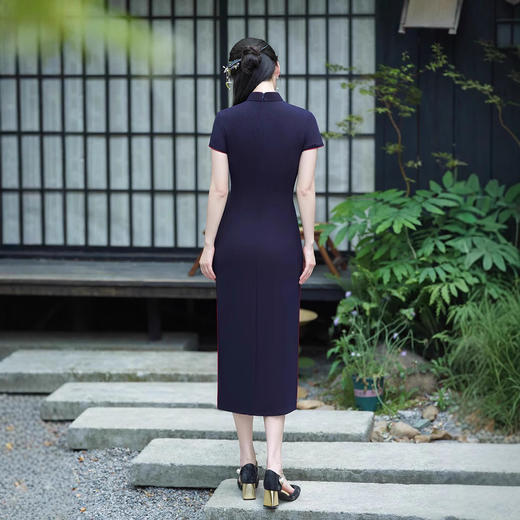 【预售3天】新款中国风女装改良修身显瘦罗马棉长款复古旗袍XW8640 商品图1