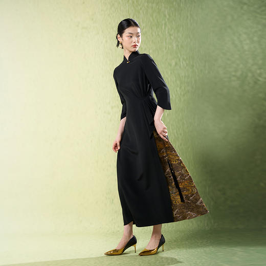 吉祥衣家新中式国风高定真丝高端气质显瘦修身女装云水谣连衣裙 商品图2
