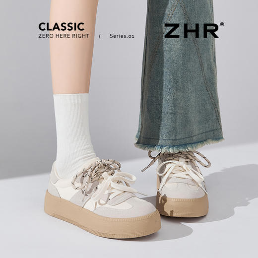 ZHR紫色德训鞋女夏季新品2025透气软底阿甘鞋轻便厚底多巴胺鞋子 商品图3