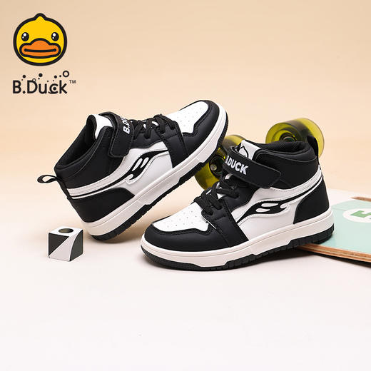 B.Duck小黄鸭童鞋春秋魔术贴高帮板鞋 B3686919 商品图4