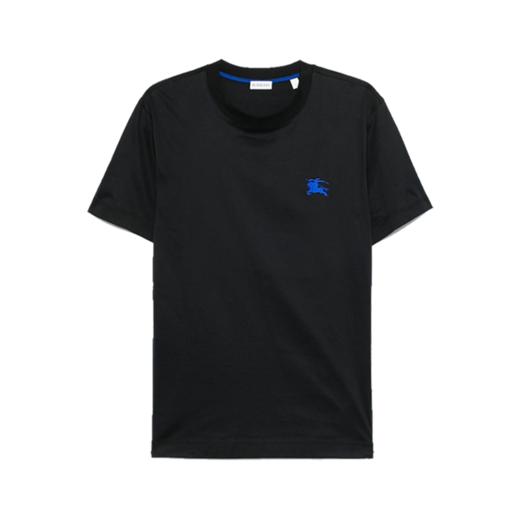 BURBERRY 巴宝莉 男士马术骑士徽标刺绣棉质圆领短袖T恤 黑色 8107453 A1189 商品图0