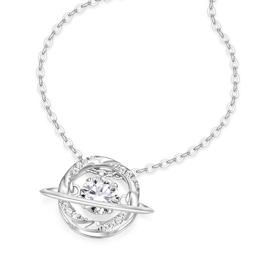 卡蒂罗KADER 心动环绕项链 莫比乌斯环跳动的心轻奢环绕星球镂空几何圆环锁骨链 宇宙小行星氛围感女朋友百搭显白通勤穿搭 925银 项链 女款 商品图1