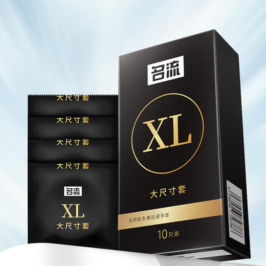 名流大号避孕套超薄安全套套男女用成人用品青春张扬光面55mm100只装 商品图1