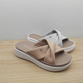 豪行夏季新款24251661真皮休闲低跟女鞋凉鞋拖鞋凉拖