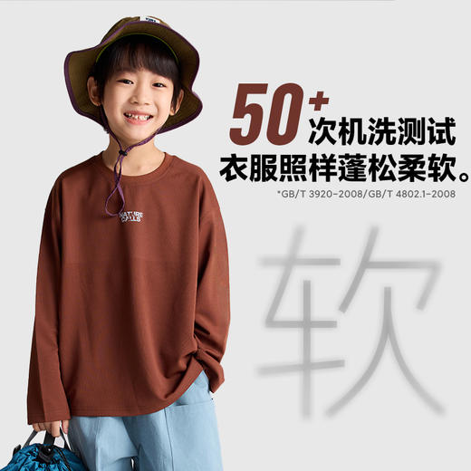 【咕噜日记】童装儿童排汗衣2025秋款男童户外上衣女童休闲T恤长袖款PQTX2519 商品图4