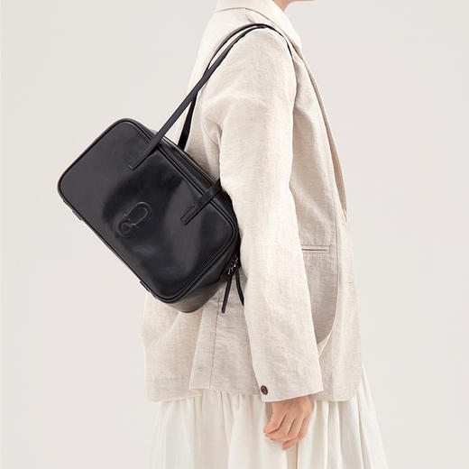 TENNCO【保龄球包】头层牛皮托特包复古大容量通勤单肩大包 商品图0