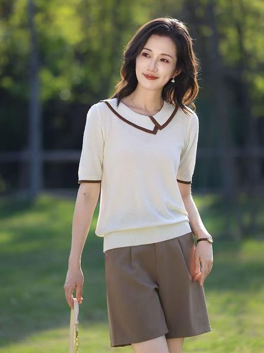 BL套装妈妈装2025夏季新款中老年气质百搭休闲时尚薄款短袖T恤 商品图0