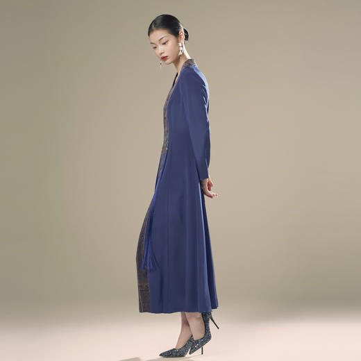 吉祥衣家新中式国风高定真丝裙子气质显瘦修身女装青山如沐连衣裙 商品图1