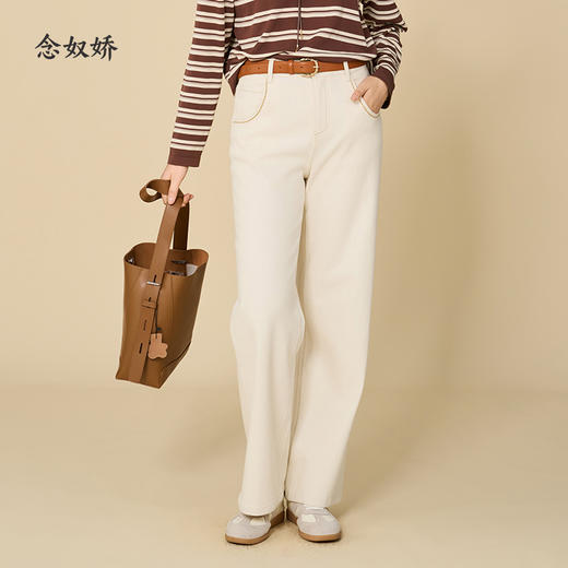 【商场同款】CNT5894 “ 奶油白直筒牛仔裤”  显瘦好搭配白色牛仔直筒裤 商品图7