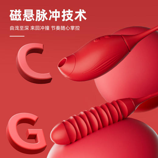 【1+1的快感选择，不止2端的快感体验~】疯狂吮吸 点燃蜜豆 情趣震动棒 自动伸缩抽插吮吸炮机 成人女性高潮神器 速潮-QB 商品图3