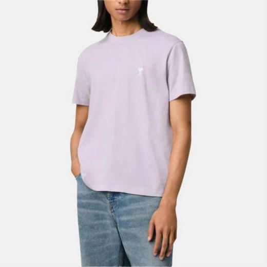 【8月15日 下午17:00 秒杀】初高中 爸妈们都可以入的 AMI 男女同款 白色ADC刺绣爱心短袖T恤 商品图11