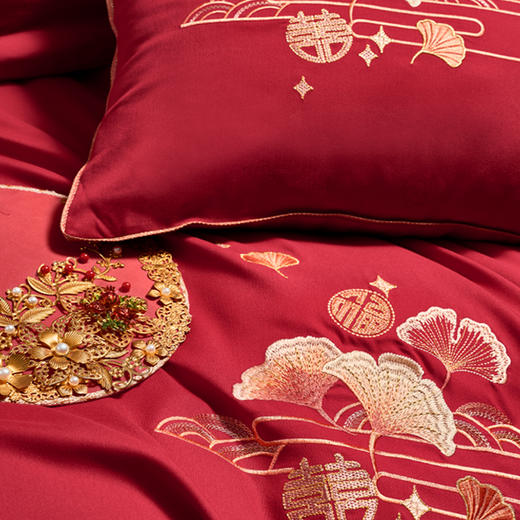 【富安娜】B座7F |婚庆床单四件/杏福满满 商品图4