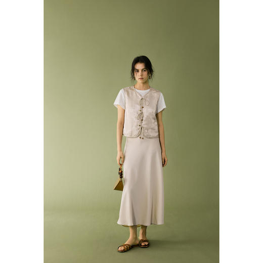 HeyDress提花缎面系绳马甲 商品图1