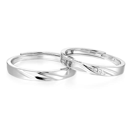 卡蒂罗KADER 【贴贴磁吸】恋爱频率系列 向心引力贴贴情侣对戒 一心一意钟爱久久小众素圈开口可调节一对 925银 戒指 男女同款情侣款 银色 商品图3