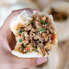 【一个馒头6勺馅料】龙游笋肉酒酿馒头 手工现做大块笋+大块肉馅料