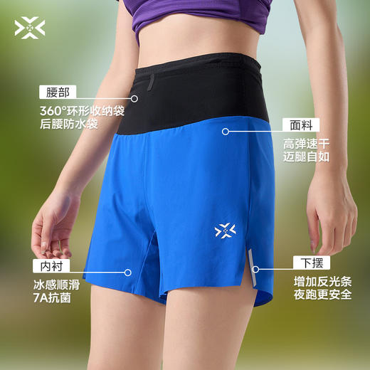 有为者/男女款越野多功能腰包吸汗快干口袋马拉松5寸跑步内衬短裤 商品图1
