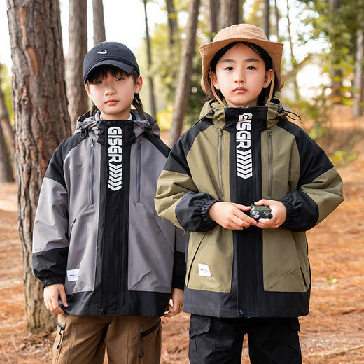 男童外套秋冬装2025新款儿童户外冲锋衣三合一中大童保暖夹克上衣 商品图2