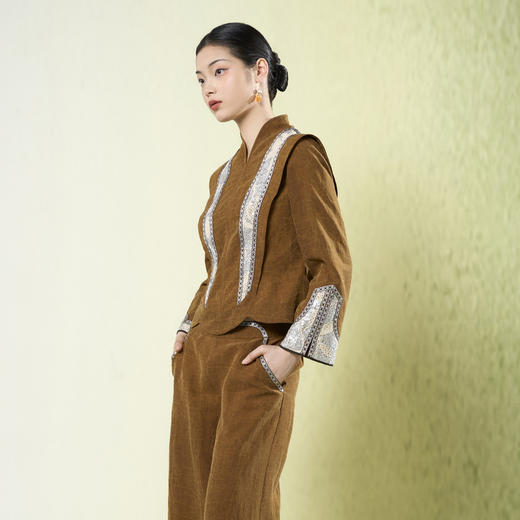 吉祥衣家新中式国风风桑蚕丝裙子气质修身女装银绣华裳套装 商品图4