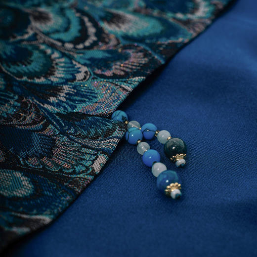 吉祥衣家新中式国风蚕桑丝裙子气质修身女装羽衣惊鸿连衣裙 商品图4