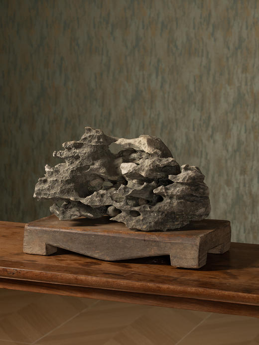 清	太湖石文房赏石（红木座） 商品图1