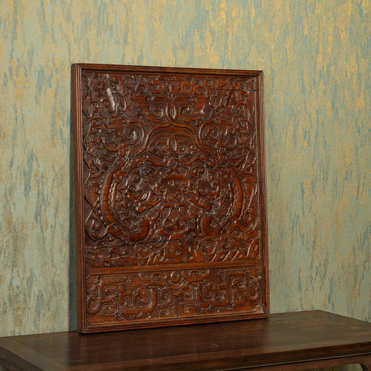 清中期	黄花梨浮雕龙纹画板挂屏 商品图2