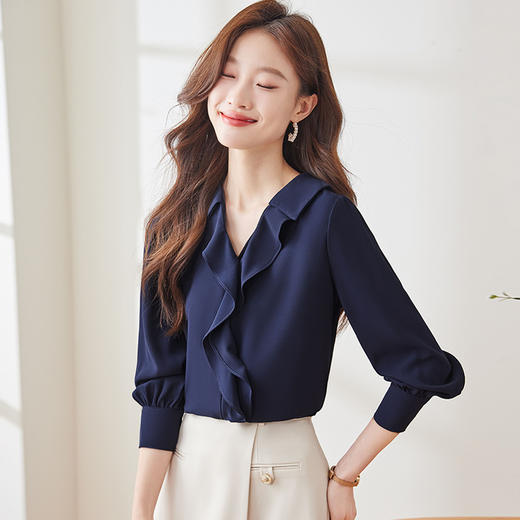 【预售3天】PY 法式荷叶边长袖衬衫 &Q181 商品图4