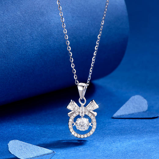 卡蒂罗KADER 灵动少女心项链 闪锆满铺蝴蝶结花环甜美浪漫小众轻奢设计 通勤百搭 女友告白纪念日 925银 项链 女款 告白纪念日 礼盒 商品图2