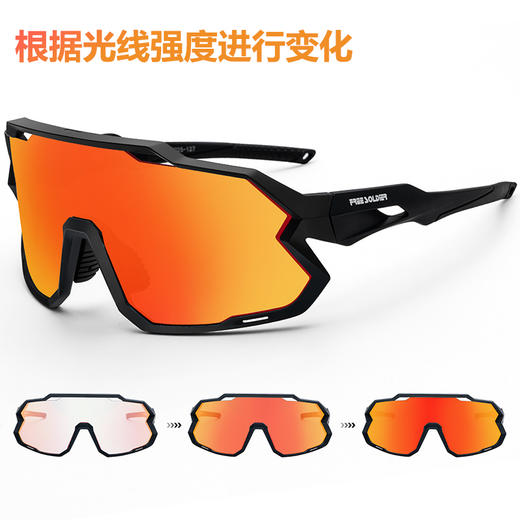 【感光变色 抗冲击强 UV400防紫外线】约28g透明变色骑行开车户外防护眼镜（内置近视框）ds（zb）（6926351628950） 商品图1