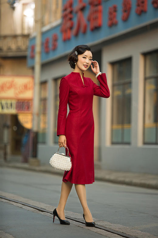 【经典老款复活投票】 年华中长款九分袖连衣裙 商品图3