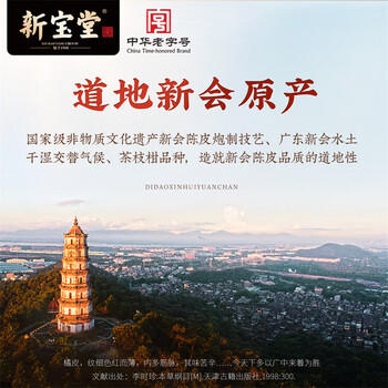 岭南新宝堂陈皮十年新会陈皮泡茶广东送礼特产罐装50克 /水饮冲调 /茗茶 /陈皮/柑普茶 商品图1