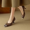 【预售5天】春秋马毛复古豹纹单鞋女浅口法式方头气质高跟鞋DB&M6152 商品缩略图1