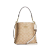  【送礼盒礼袋 顺丰发货】COACH/蔻驰 女士老花水桶包单肩斜挎包手拎包-卡其色配白色CA582IMDQC 商品缩略图10