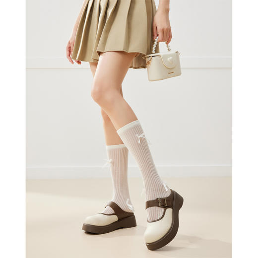 IEF/爱依服2025懒人拖夏季 复古时尚皮搭扣设计厚底增高半拖鞋309 商品图1