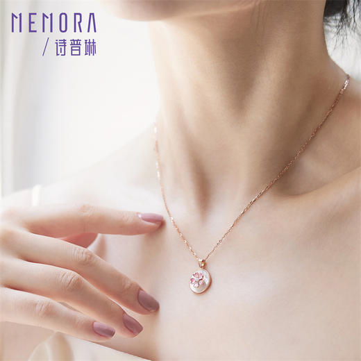 【任选3件599元】蜜粉桃花 S925银花朵项链耳饰戒指淑女风项链MEMORA诗普琳YNE01001、YEE02801、YRE00901（线上专供） 商品图2