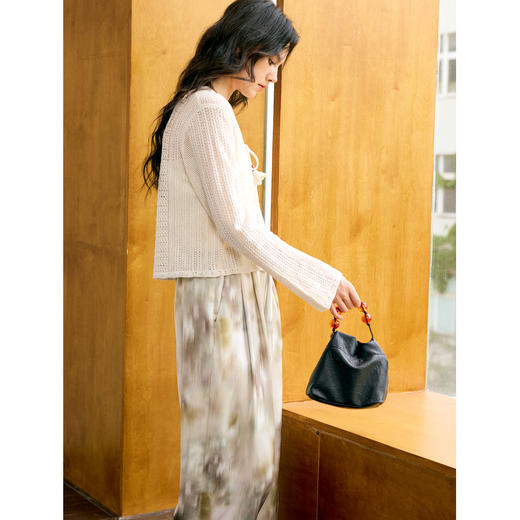 HeyDress针织镂空系绳勾针开衫 商品图3