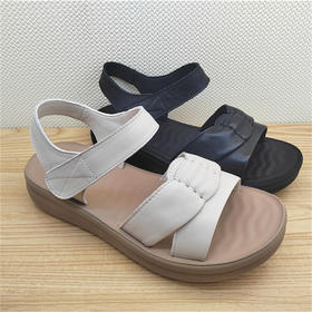 豪行夏季新款24272629真皮休闲低跟妈妈女鞋凉鞋皮鞋