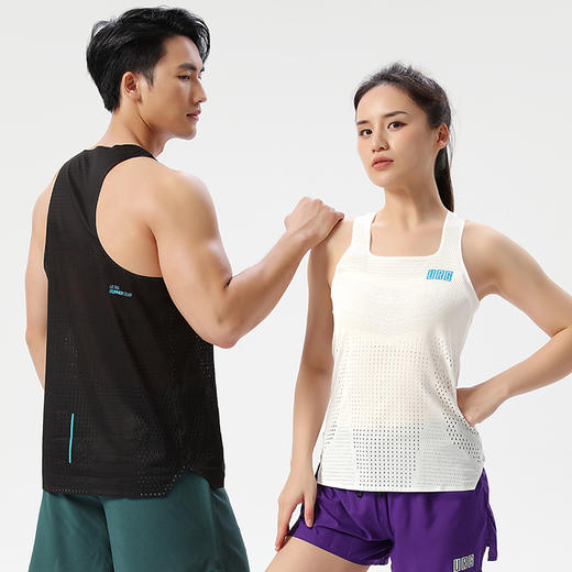 URG追风速透一体织跑步背心 WT Tank风洞男女款户外跑步运动跑马拉松比赛越野跑速干透气轻薄舒适弹力圆领无袖 商品图5