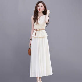 两件套无袖背心连衣裙，时尚气质洋气减龄穿搭套装裙HR-XXM823-2