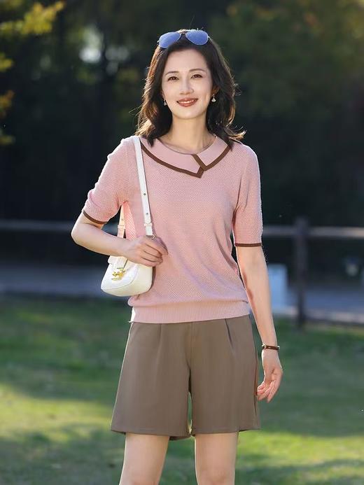 BL套装妈妈装2025夏季新款中老年气质百搭休闲时尚薄款短袖T恤 商品图2