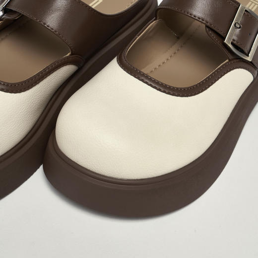 IEF/爱依服2025懒人拖夏季 复古时尚皮搭扣设计厚底增高半拖鞋309 商品图4